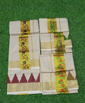 3" Tissue On Guri Flower & Two Side Temple Komma Print Set 2.80
