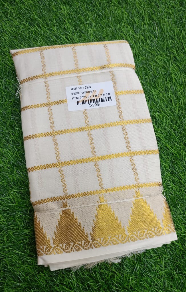 Cotton Checks Border Tower Churidhar Set