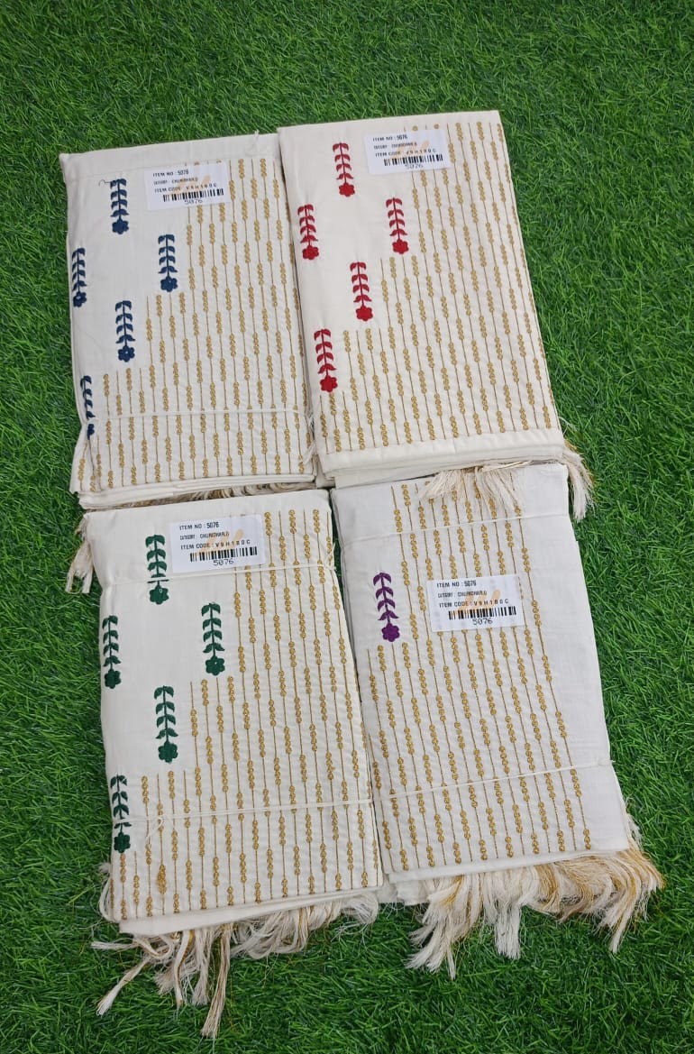 Cotton Dot Embroidary Churidhar Set