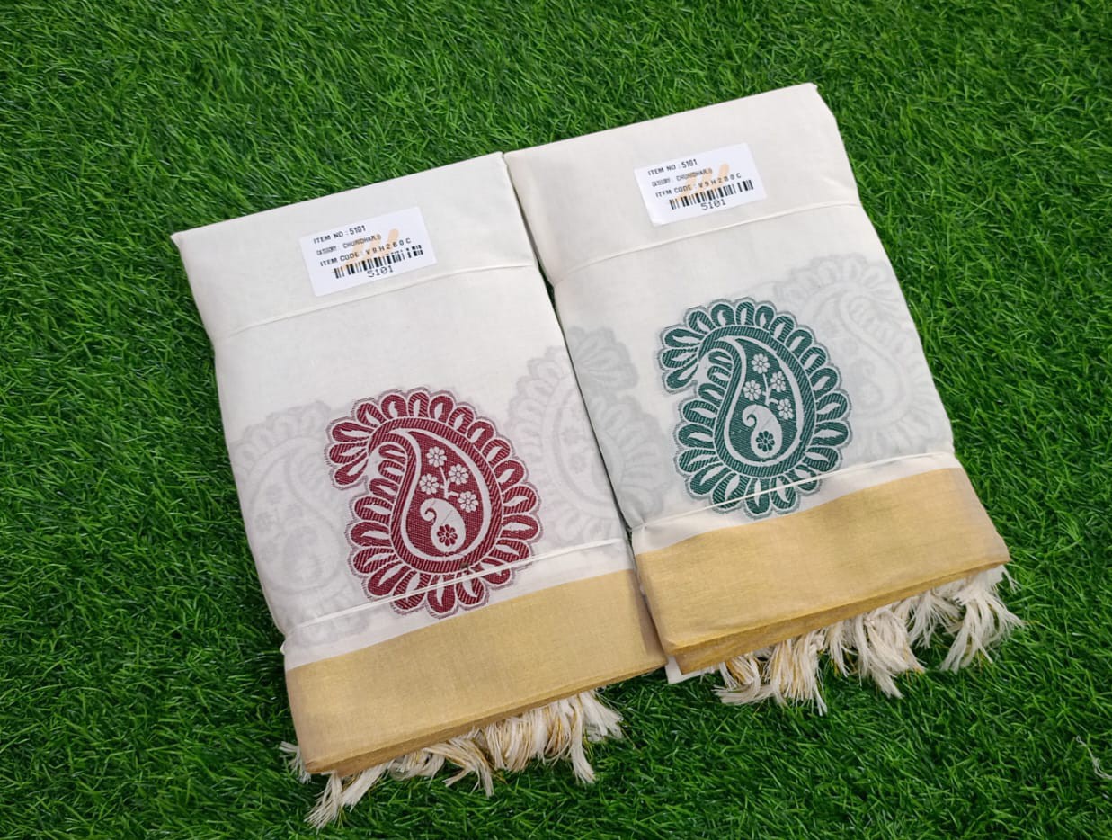 Cotton Mango Work Churidhar Set