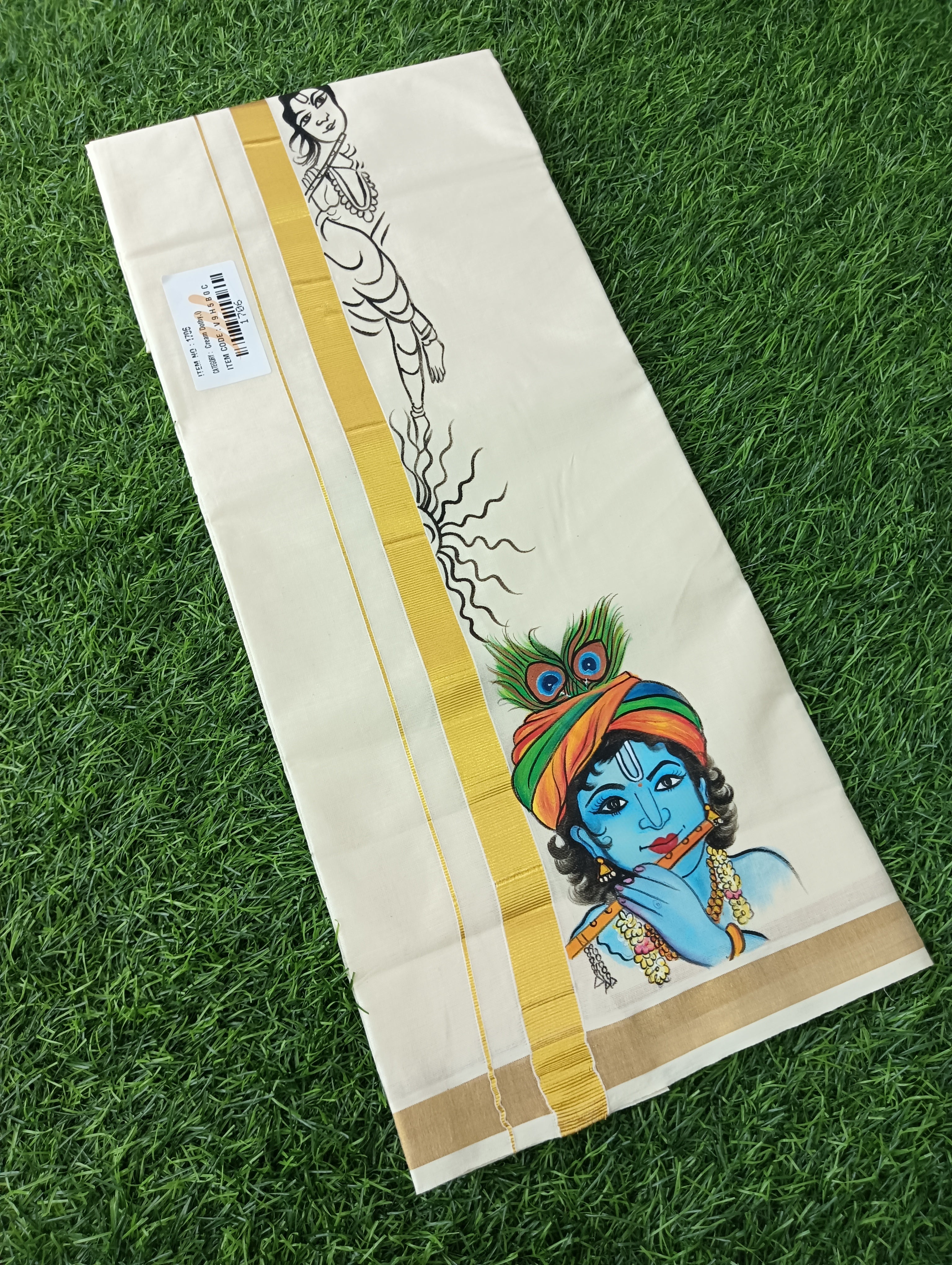 Krishna Hand Painting Dhothi