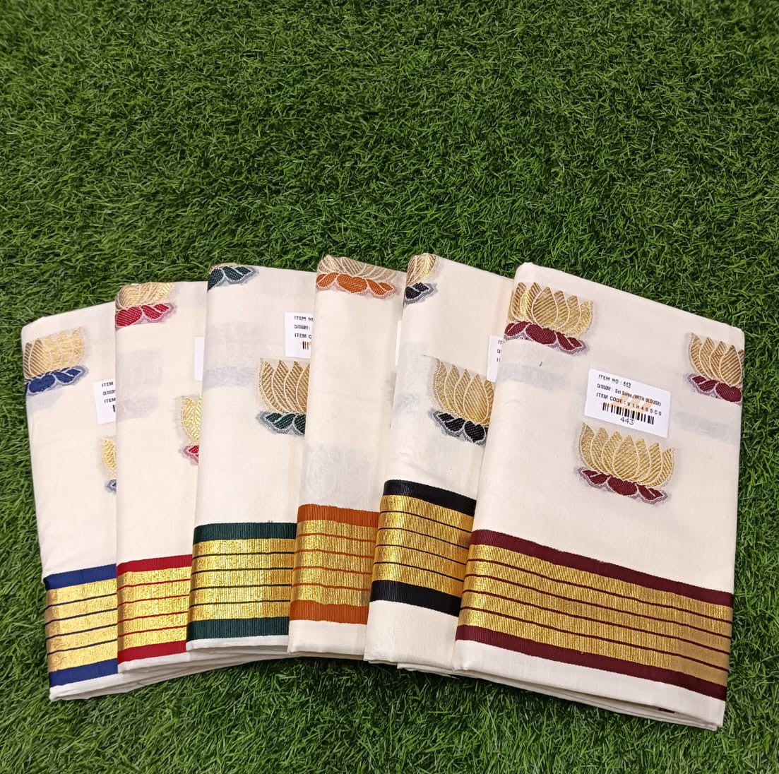 Lotus Jacquard Cotton Saree