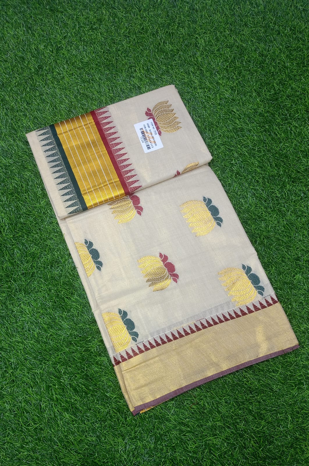 Tissue Lotus Jacquard Saree