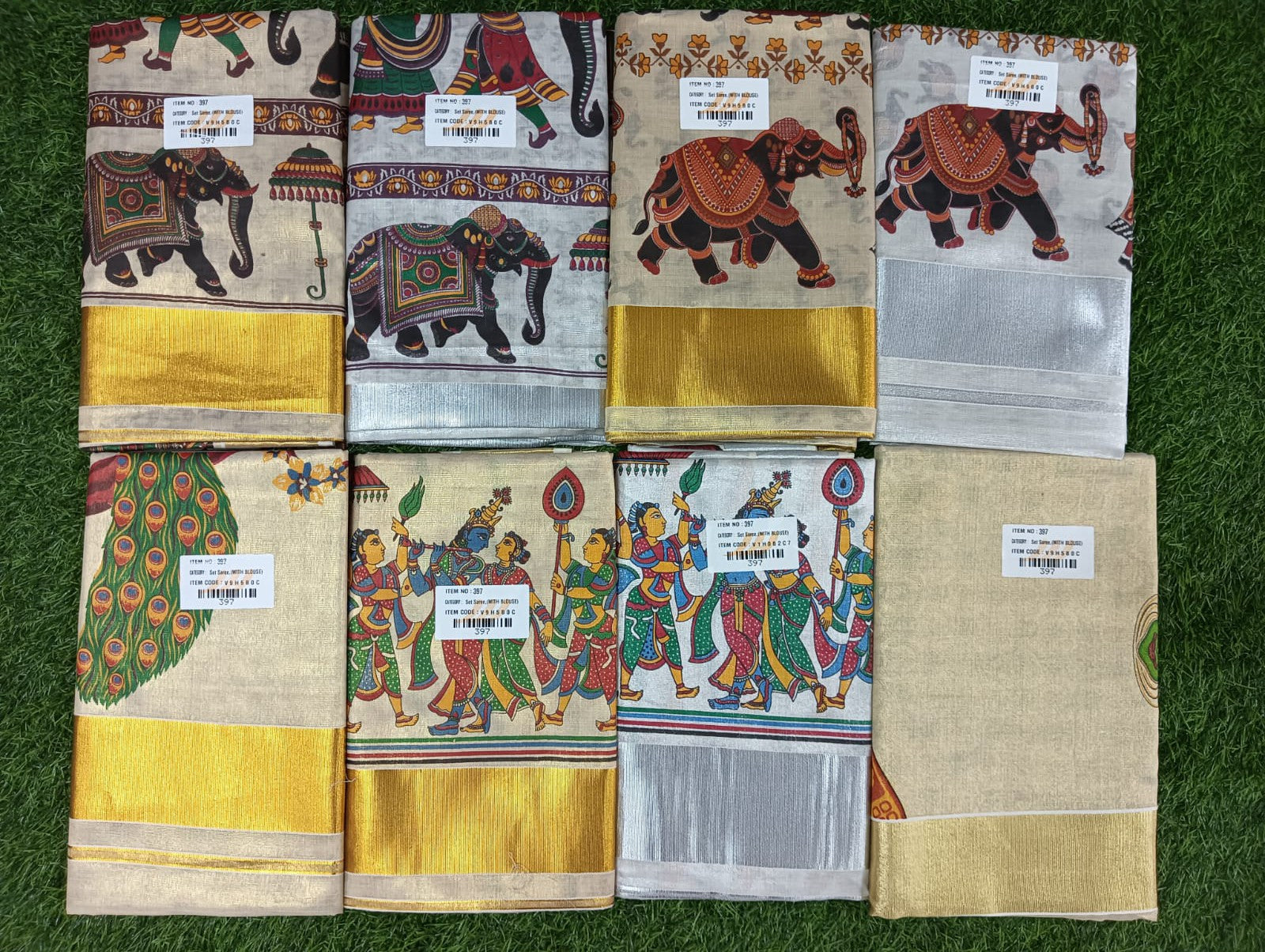 Tissue Mural Print Blouse Also Printed Saree