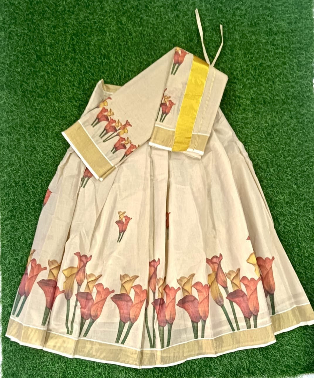 Tissue Tulips Flower  Print Dhavani